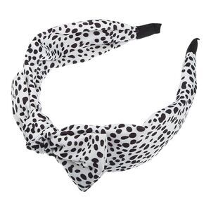Leopard Spot Wide Bow Knotted Headbands Fashion Hair Hoop White